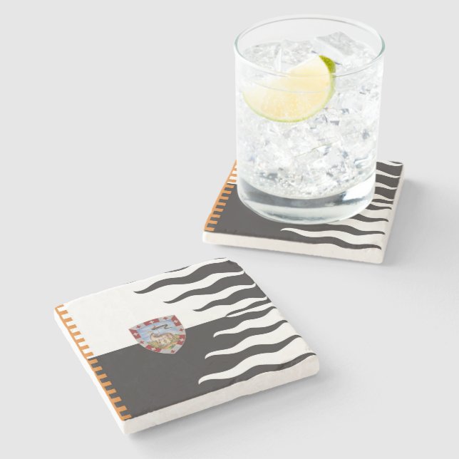 Contrada della Lupa (She-Wolf) Palio di Siena Stone Coaster (Side)