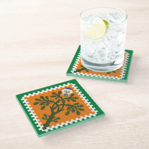 Contrada della Selva (Forest) Palio di Siena Glass Coaster