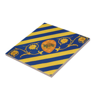 Contrada della Tartuca (Tortoise) Palio di Siena Ceramic Tile