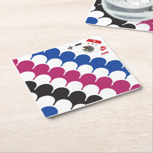 Contrada Sovrana dell' Istrice (Porcupine) Palio Square Paper Coaster