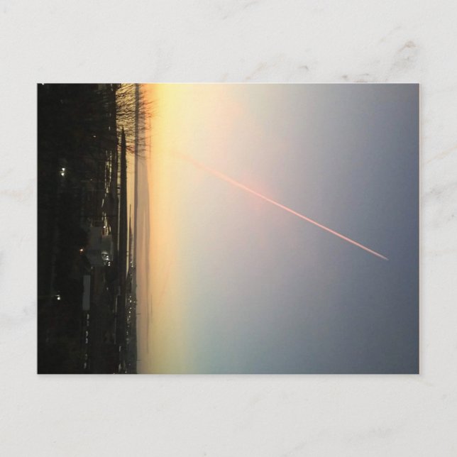 Contrail over Bellingham Bay Postcard (Front)