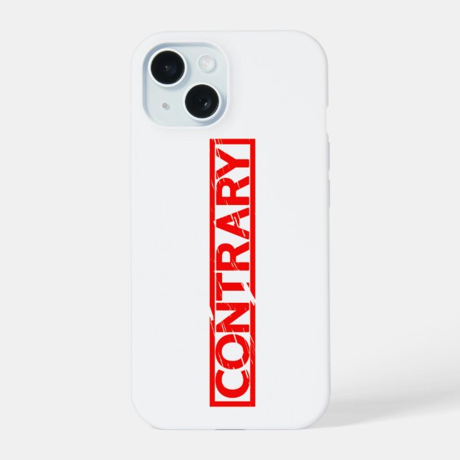 Contrary Stamp iPhone 15 Case (Back)