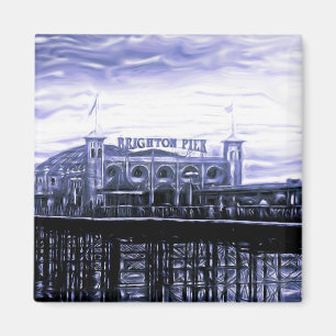 Contrast Brighton Pier Digital Painting Magnet