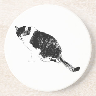 Contrast Cat Ink Coaster Sets a Bold Mood