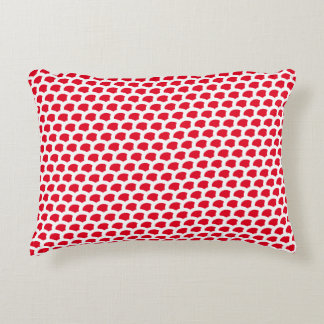 Contrast Chic: Red and white Patterned Pillow
