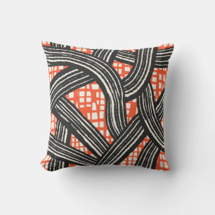 Contrast lines red black - Japandi Cushion