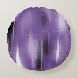 Contrasting Black and White Vanishing Shapes Round Cushion