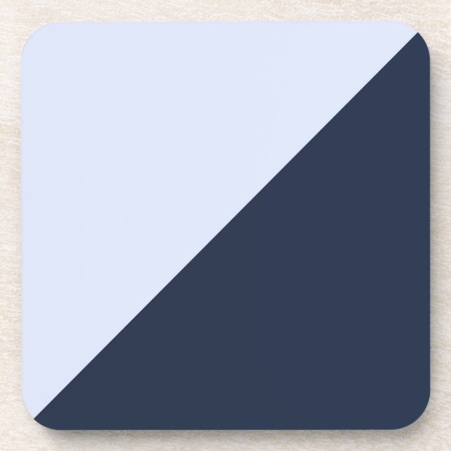 Contrasting Light Sky Blue and Dark Navy Blue Coaster (Front)