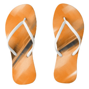 Contrasting Orange Vanishing Shapes Thongs