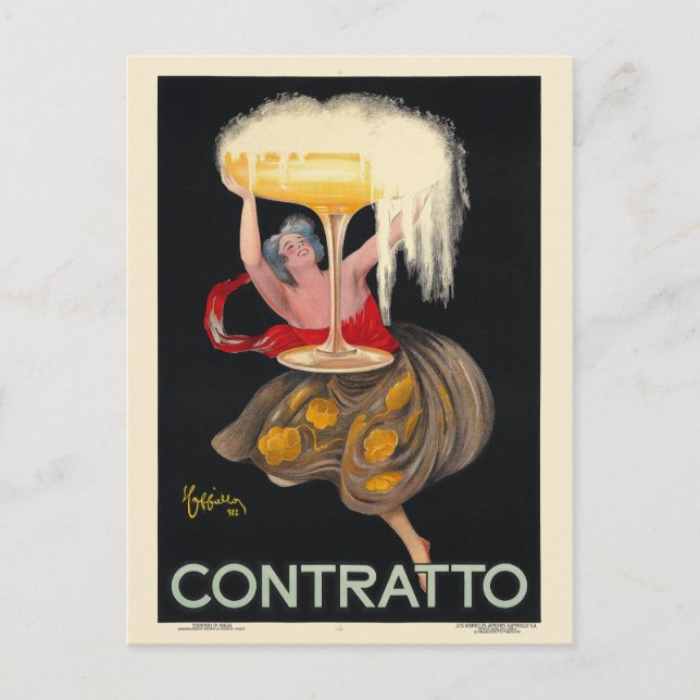 Contratto France Vintage Poster 1922 Postcard (Front)