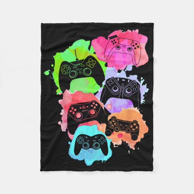 Control All Gamer Video Game Lover Controller Cute Fleece Blanket (Front)