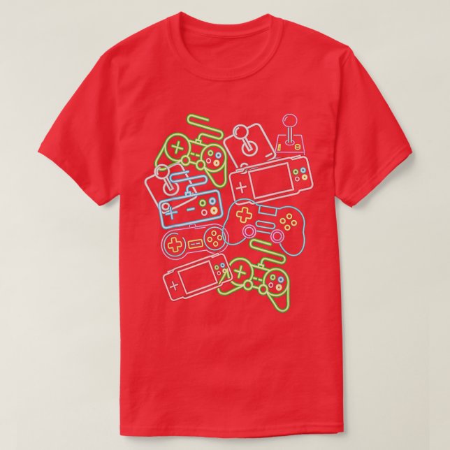 Control All The Things Video Game Controller 80s S T-Shirt (Design Front)