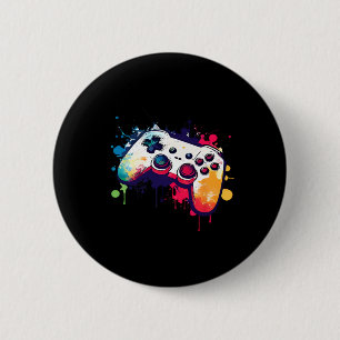 Control All The Things Video Game Controller Gamer 6 Cm Round Badge