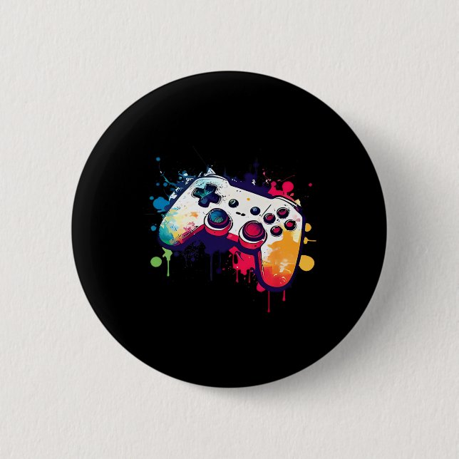 Control All The Things Video Game Controller Gamer 6 Cm Round Badge (Front)