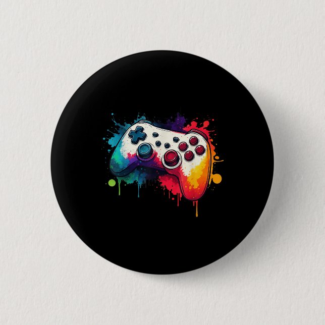 Control All The Things Video Game Controller Gamer 6 Cm Round Badge (Front)