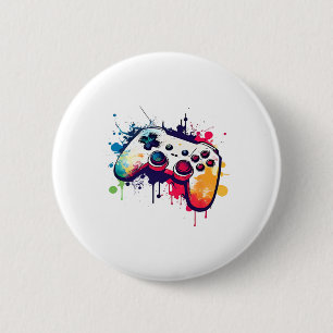 Control All The Things Video Game Controller Gamer 6 Cm Round Badge