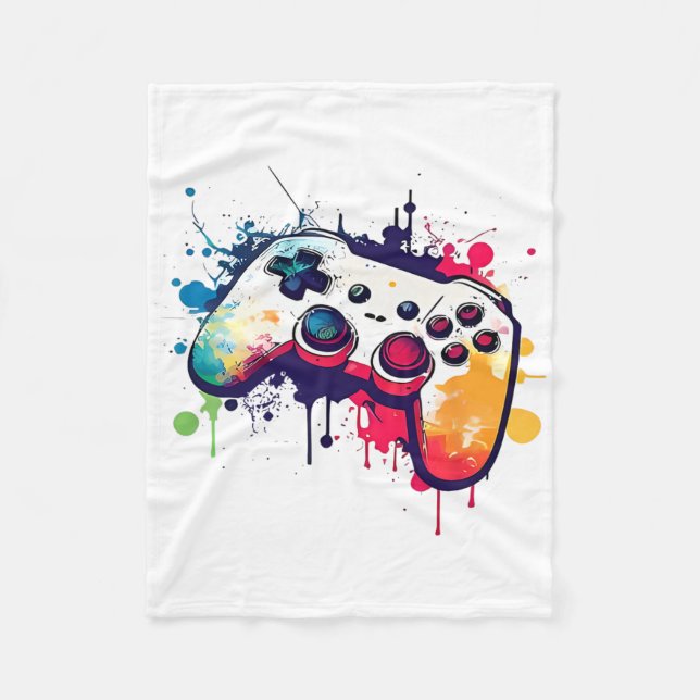 Control All The Things Video Game Controller Gamer Fleece Blanket (Front)