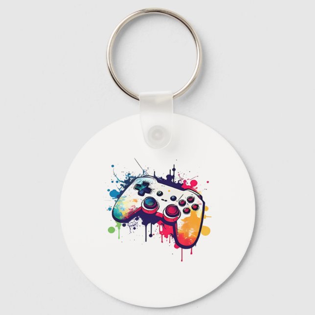 Control All The Things Video Game Controller Gamer Key Ring (Front)