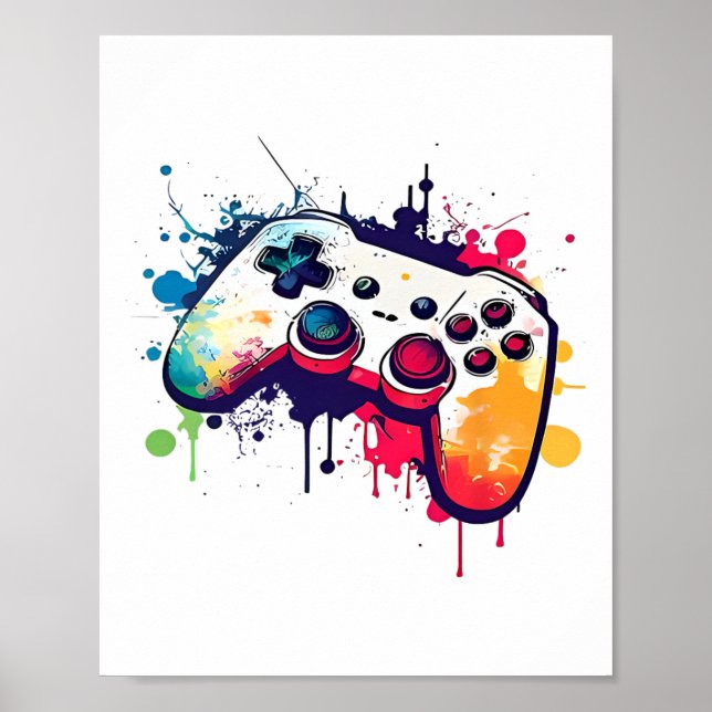 Control All The Things Video Game Controller Gamer Poster (Front)