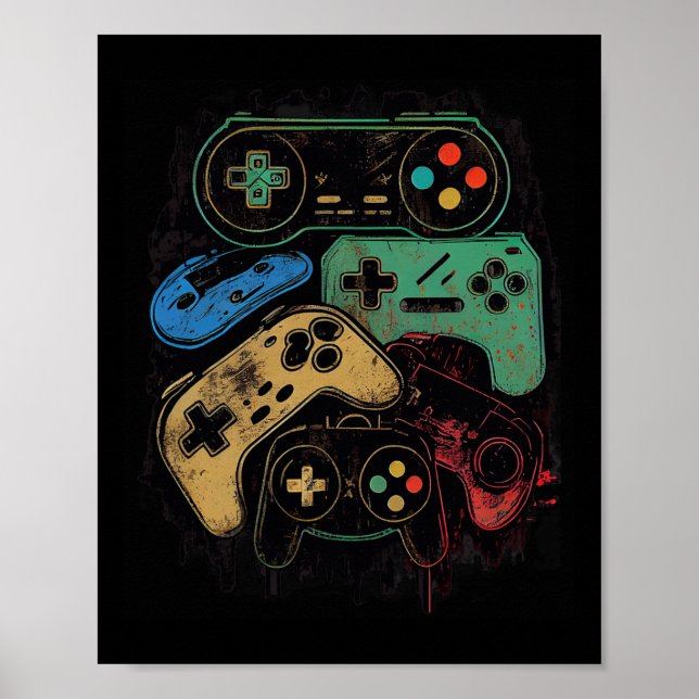 Control All The Things Video Game Controller Gamer Poster (Front)