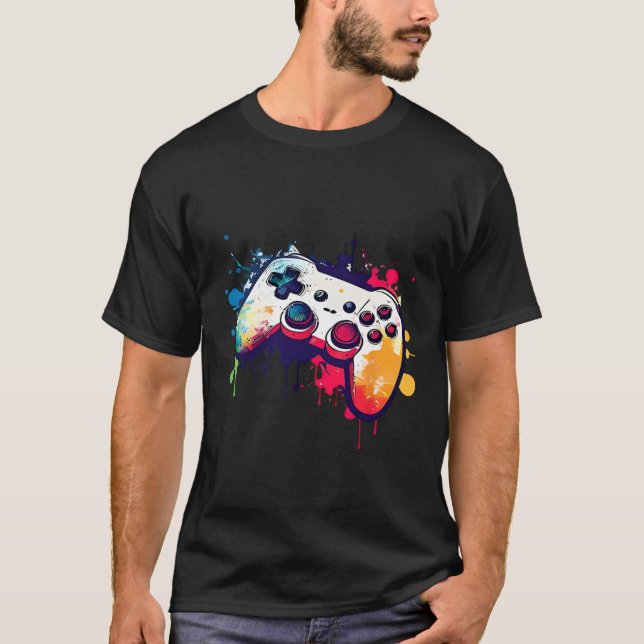 Control All The Things Video Game Controller Gamer T-Shirt (Front)