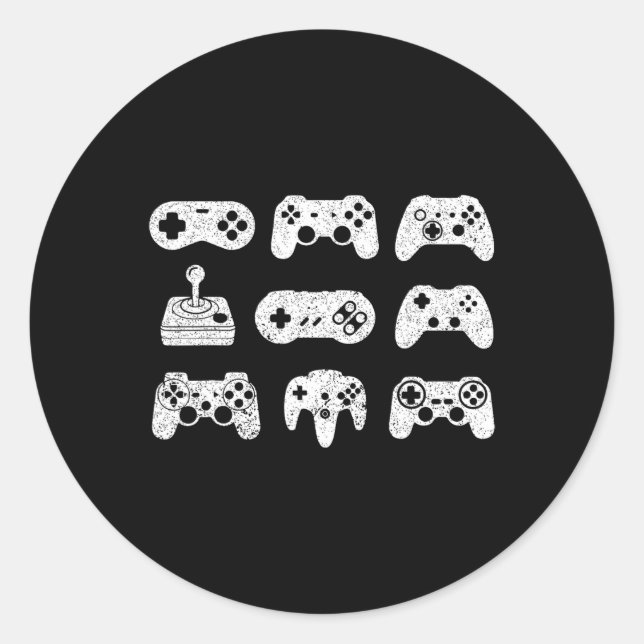 Control All The Things Video Game Controller Gamin Classic Round Sticker (Front)