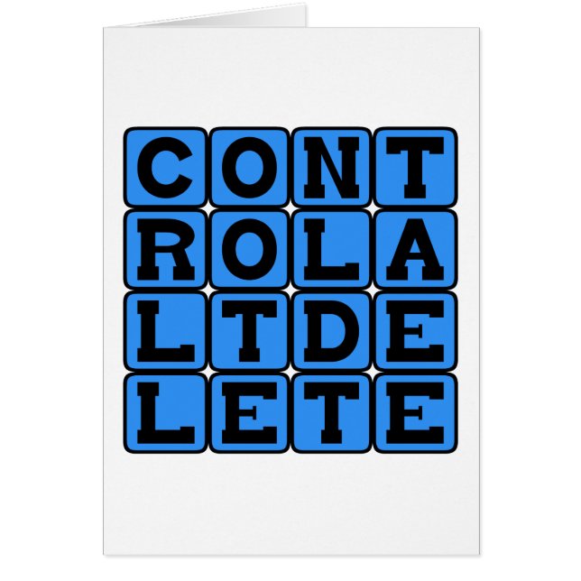 Control Alt Delete, Windows Shortcut (Front)