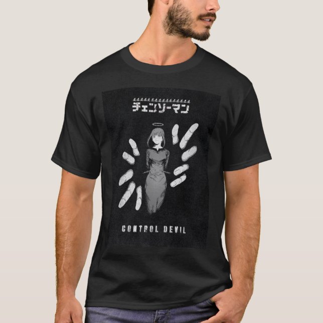 Control Devil – Dark Anime Makima Illustration T-Shirt (Front)