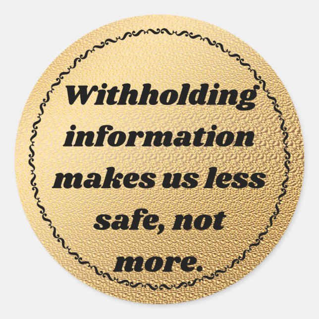 Control Information Classic Round Sticker (Front)