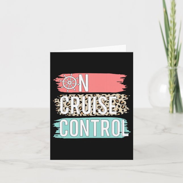 Control On Cruise Leopard Funny Summer Vacation Fa Card (Front)