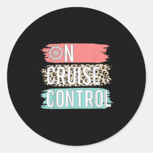 Control On Cruise Leopard Funny Summer Vacation Fa Classic Round Sticker