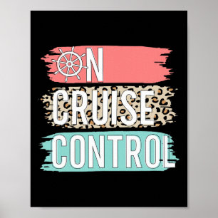 Control On Cruise Leopard Funny Summer Vacation Fa Poster