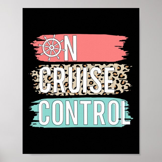 Control On Cruise Leopard Funny Summer Vacation Fa Poster (Front)