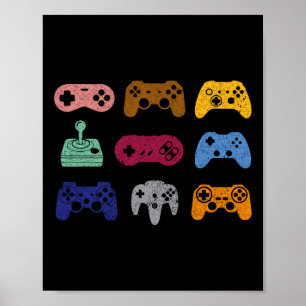 Control Video Game Controller Console Gaming Retro Poster