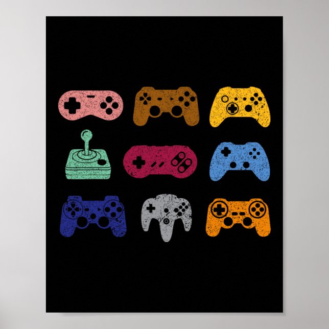 Control Video Game Controller Console Gaming Retro Poster (Front)
