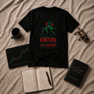 Control Your Emotions Bull Trading Mindset Design T-Shirt