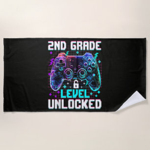 Controller 2nd Grade Level Unlocked First Day Beach Towel