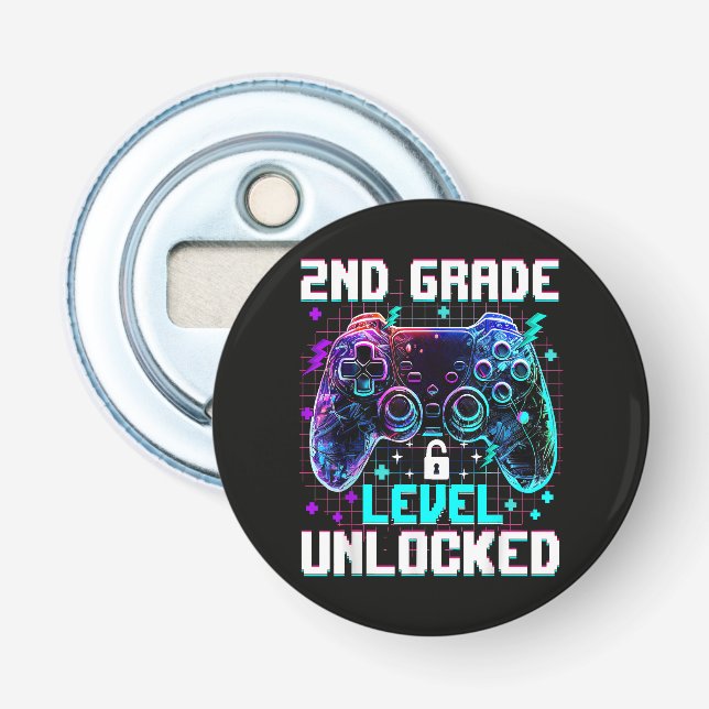 Controller 2nd Grade Level Unlocked First Day  Bottle Opener (Front)