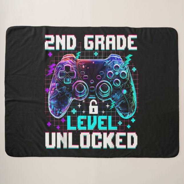Controller 2nd Grade Level Unlocked First Day  Sherpa Blanket (Front (Horizontal))