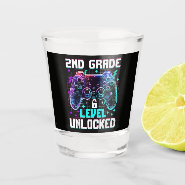 Controller 2nd Grade Level Unlocked First Day  Shot Glass (Front)
