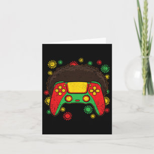 Controller Afro Black History Month Gaming Gamer 1 Card
