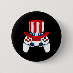 Controller American Hat 4th Of July Usa  6 Cm Round Badge