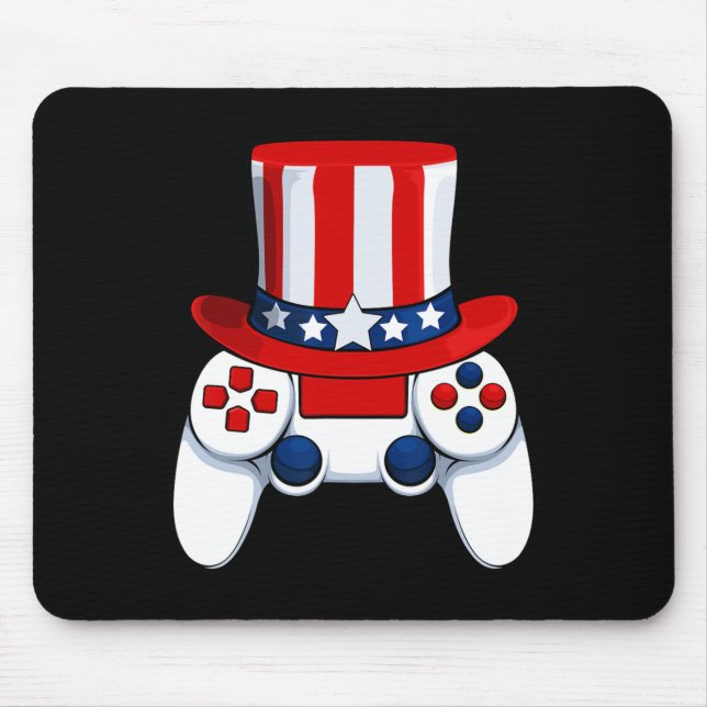 Controller American Hat 4th Of July Usa  Mouse Pad (Front)