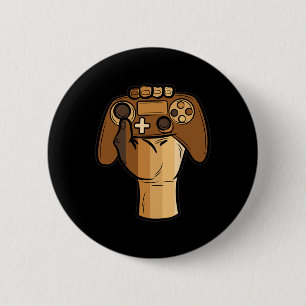 Controller Fist Black History Blm Gaming Gamer 1  6 Cm Round Badge