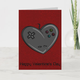 Controller Heart Gamer Valentine Holiday Card