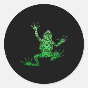 Controller Men Boys Kids Teens - Video Gamer Frog Classic Round Sticker