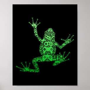 Controller Men Boys Kids Teens - Video Gamer Frog  Poster