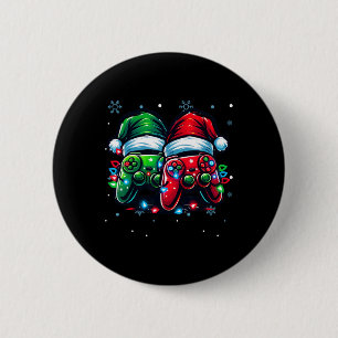 Controller Santa Hat Christmas Gaming X-mas Gamer 6 Cm Round Badge