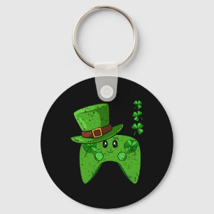 Controller Shamrock St Patricks Day Gaming Gamer  Key Ring