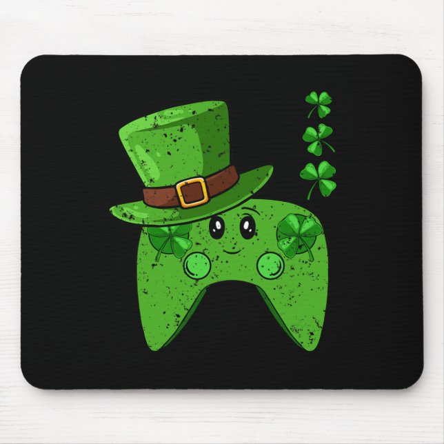 Controller Shamrock St Patricks Day Gaming Gamer  Mouse Pad (Front)